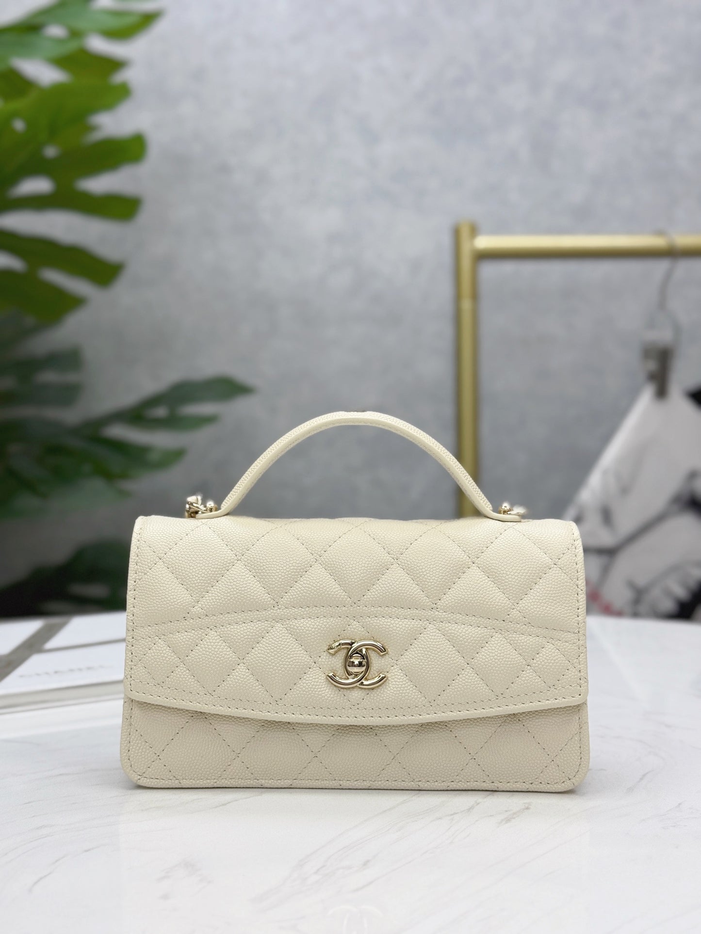 Chanel25C lychee pattern accordion bag