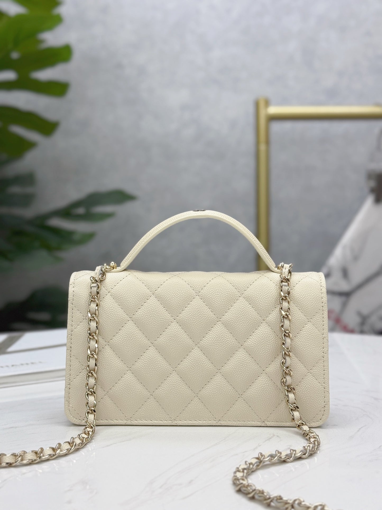 Chanel25C lychee pattern accordion bag