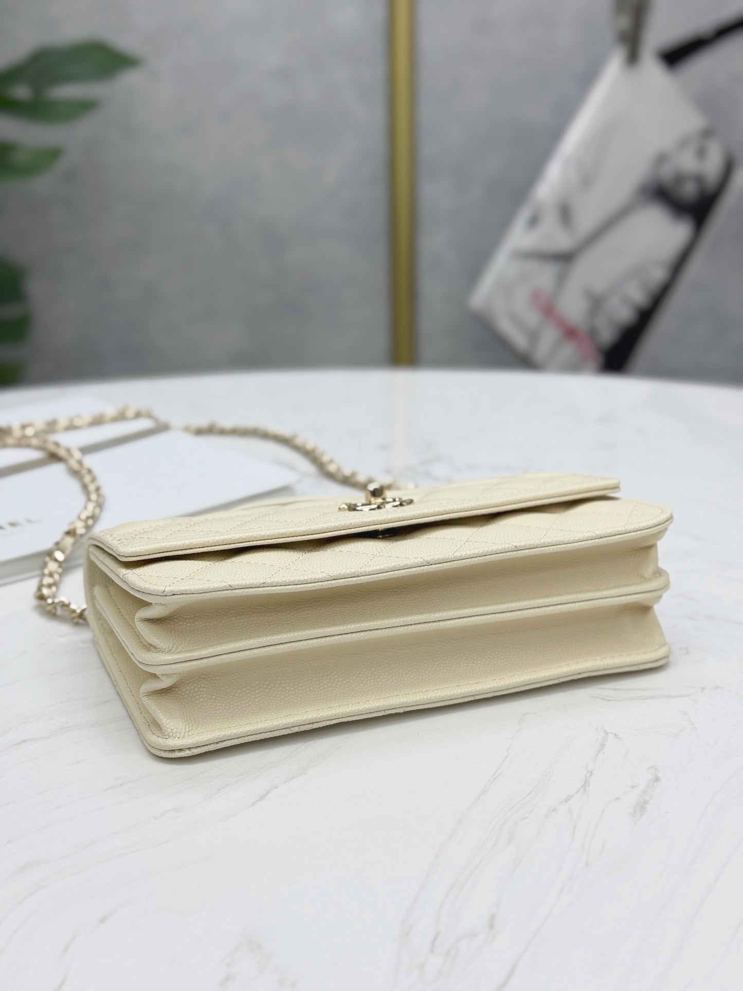 Chanel25C lychee pattern accordion bag