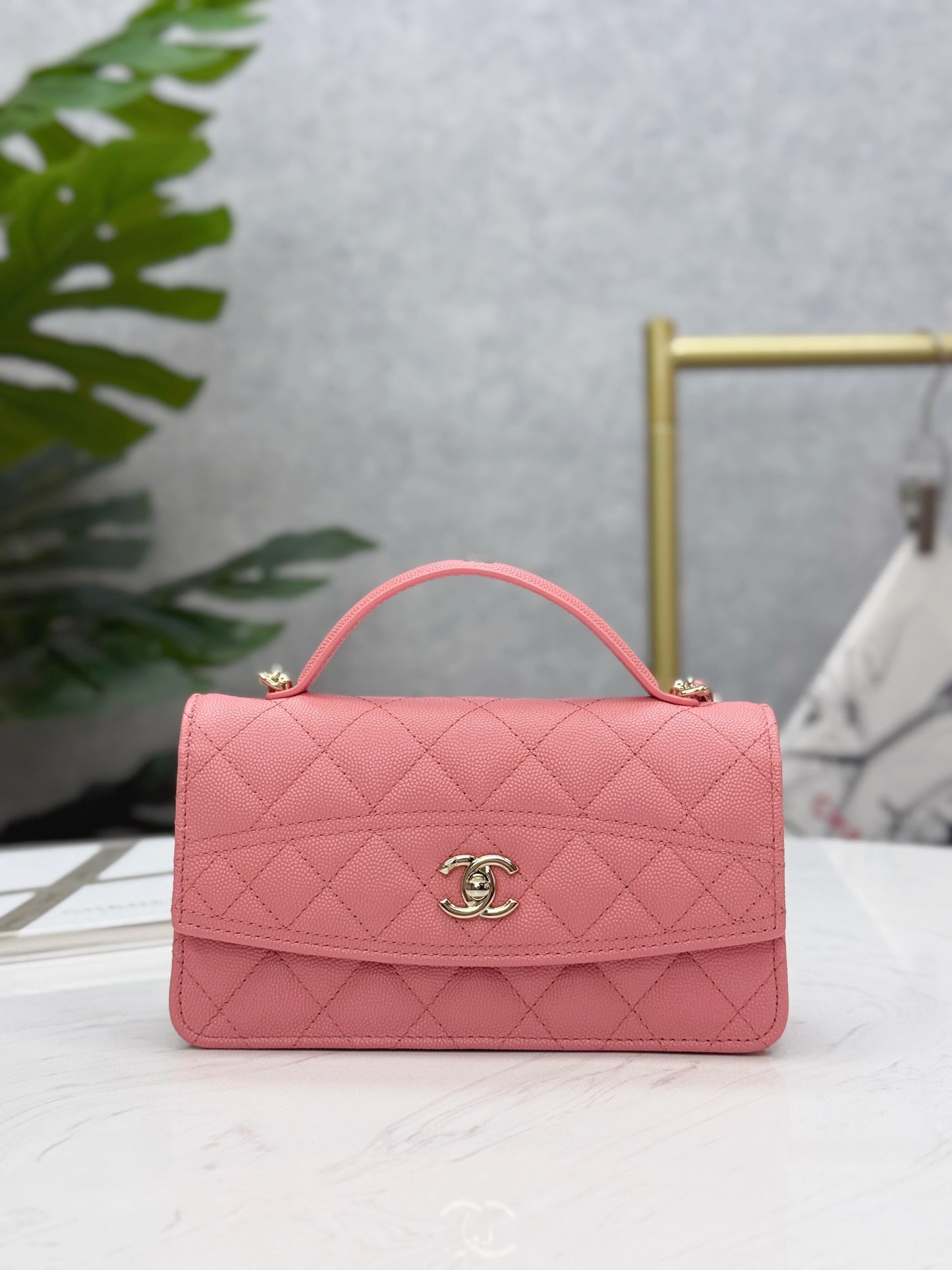 Chanel25C lychee pattern accordion bag
