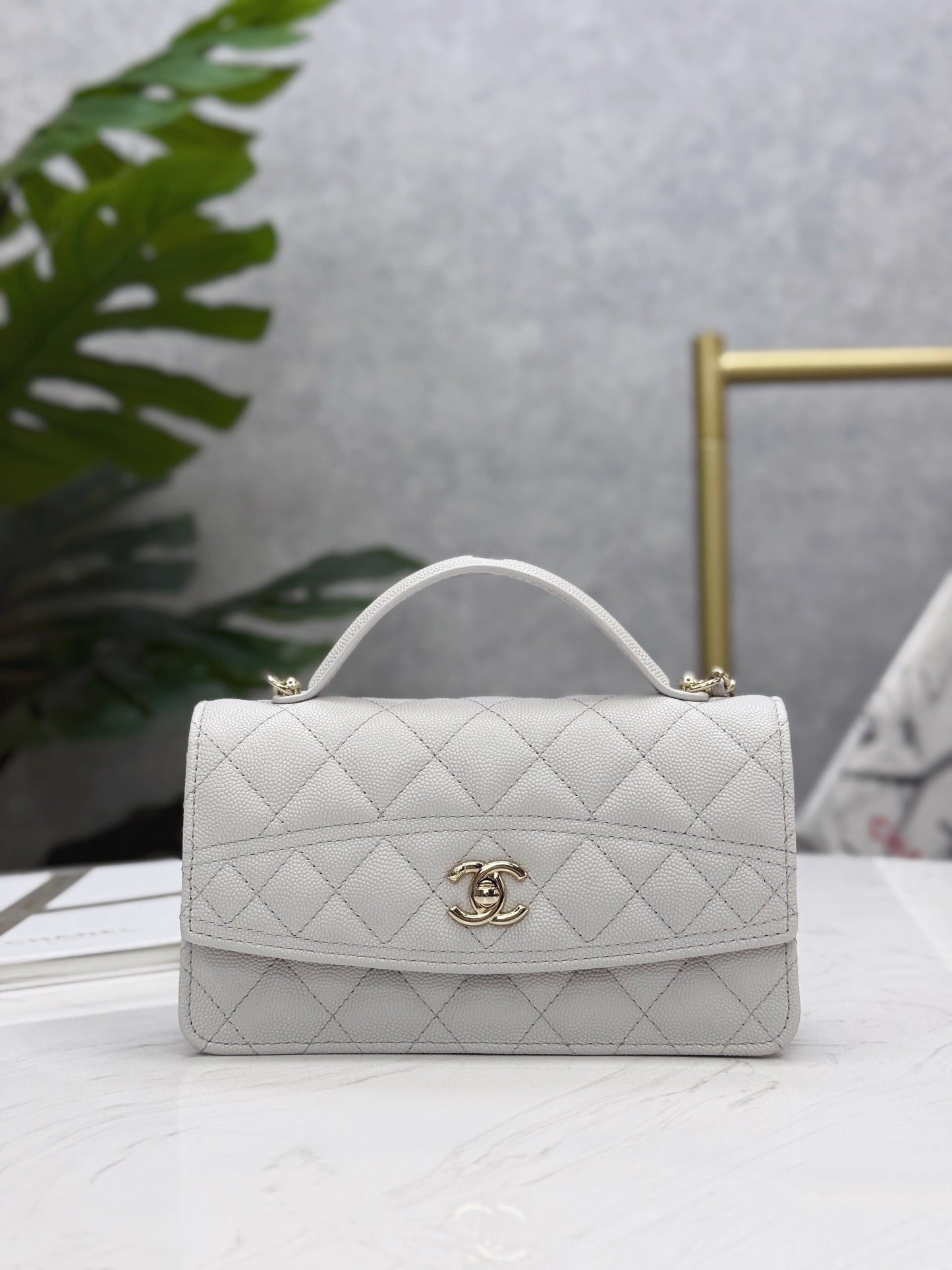 Chanel25C lychee pattern accordion bag