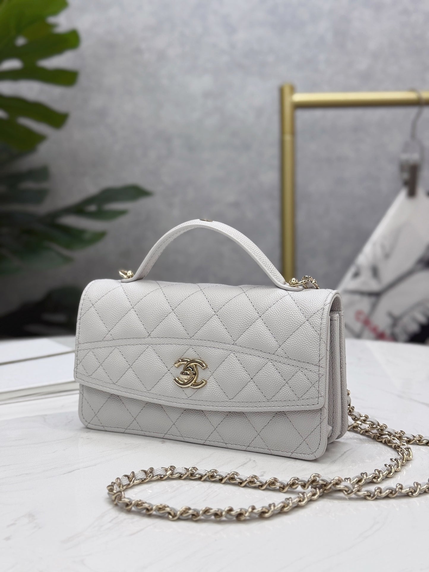 Chanel25C lychee pattern accordion bag