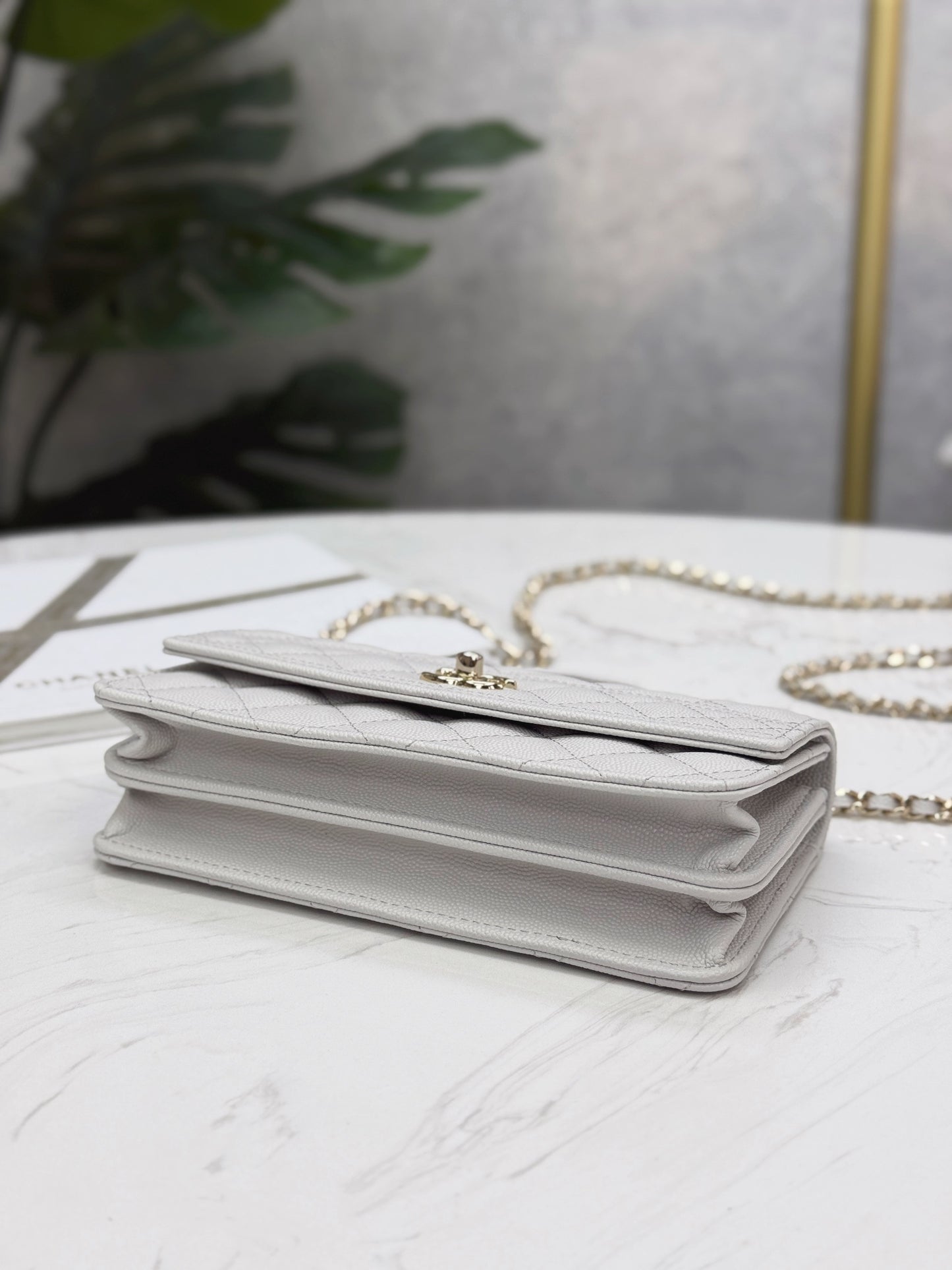 Chanel25C lychee pattern accordion bag