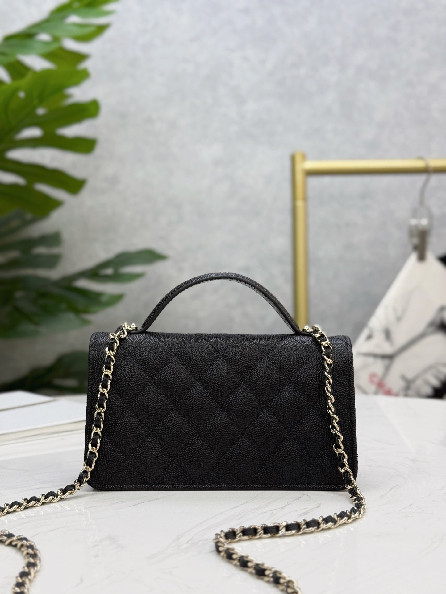 Chanel25C lychee pattern accordion bag