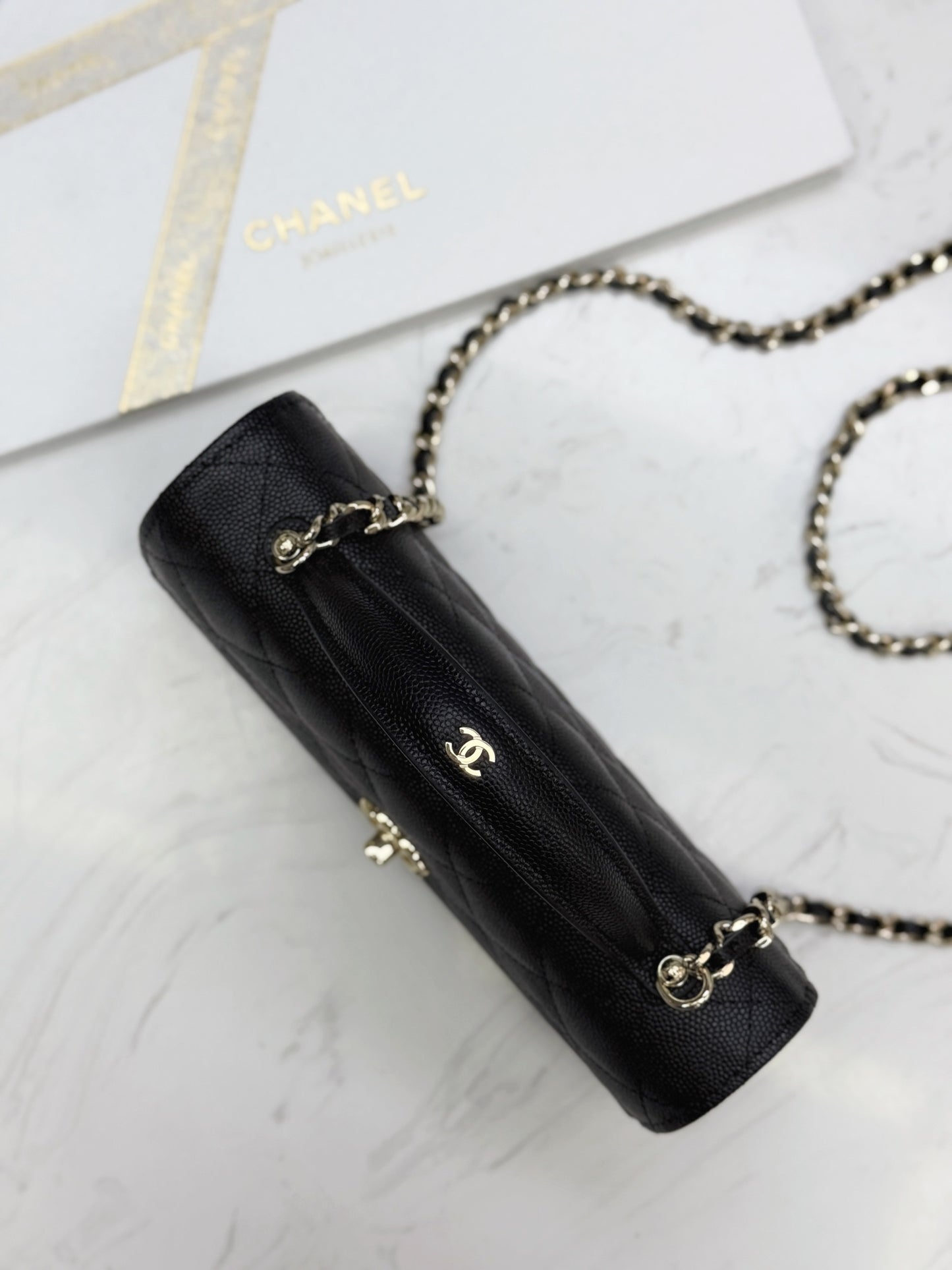 Chanel25C lychee pattern accordion bag