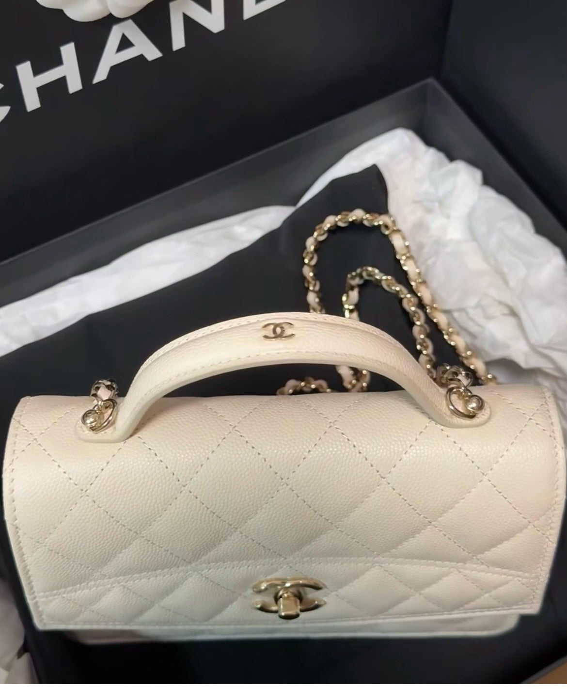 CHANEL 25C Early Spring Lychee Pattern Small Backpack