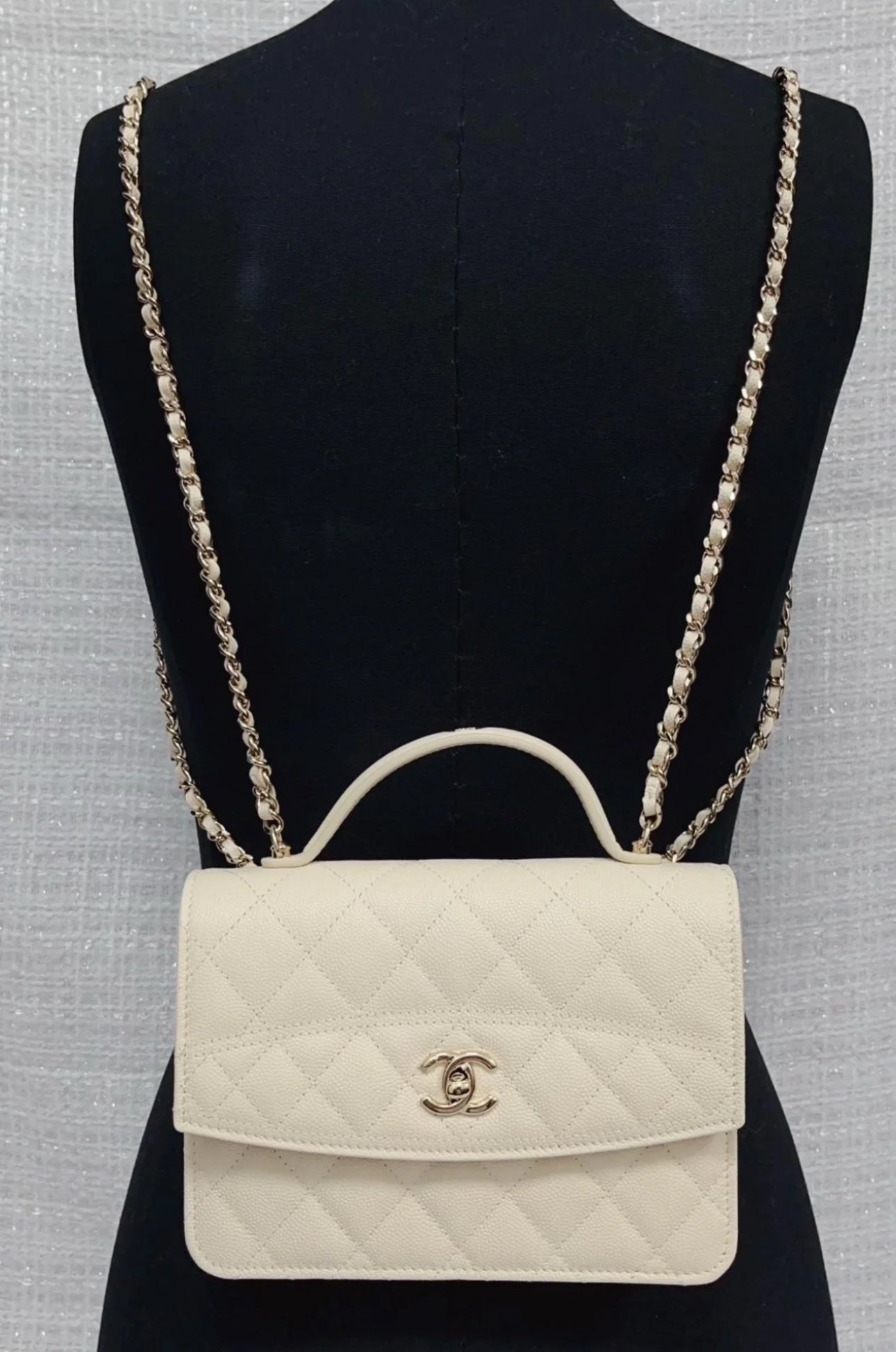 CHANEL 25C Early Spring Lychee Pattern Small Backpack