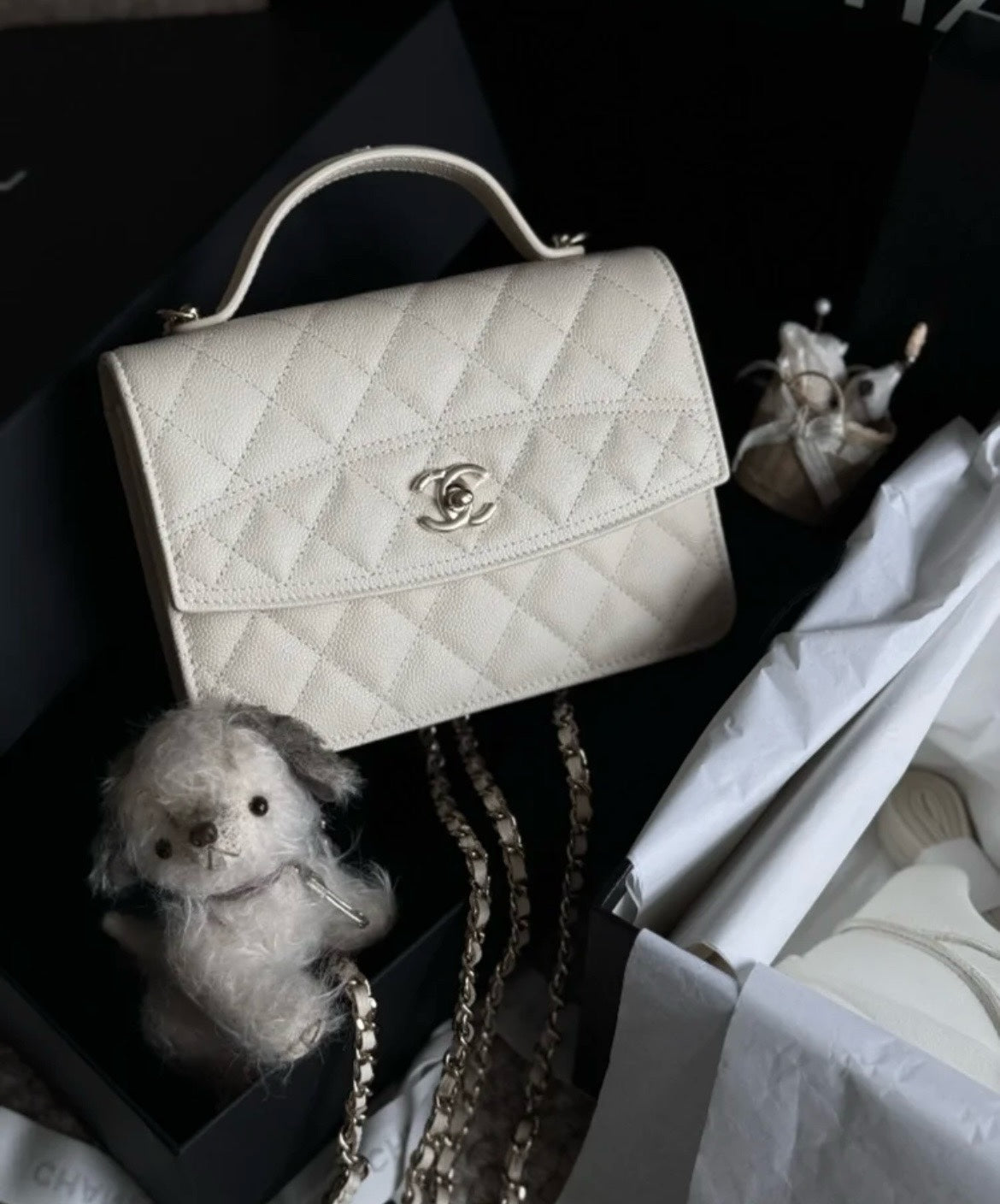 CHANEL 25C Early Spring Lychee Pattern Small Backpack