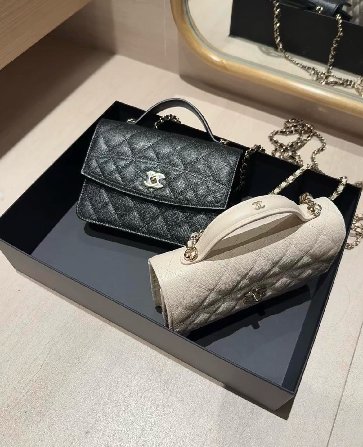 CHANEL 25C Early Spring Lychee Pattern Small Backpack