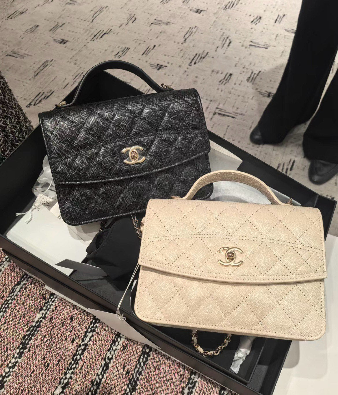 CHANEL 25C Early Spring Lychee Pattern Small Backpack