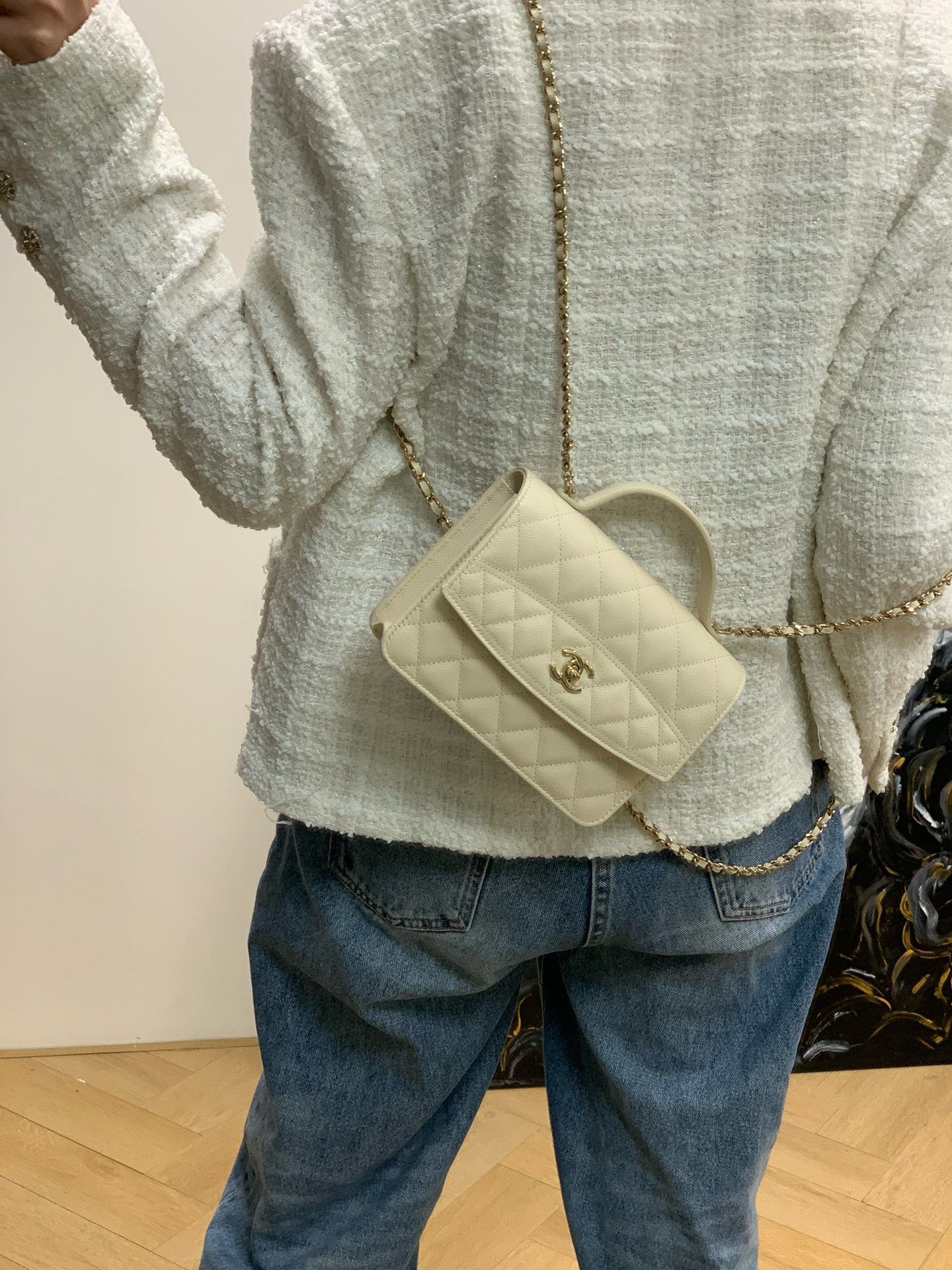 CHANEL 25C Early Spring Lychee Pattern Small Backpack