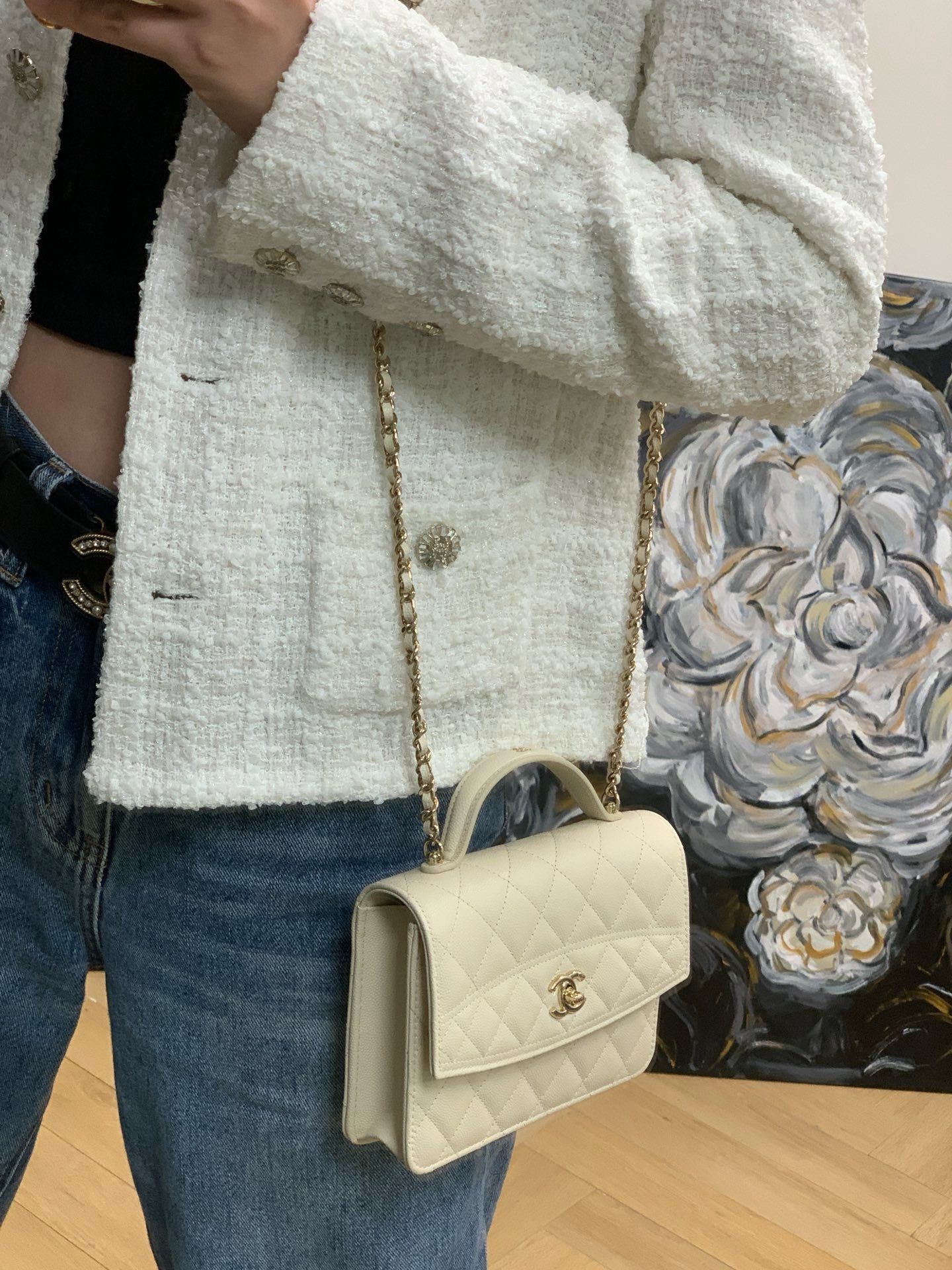 CHANEL 25C Early Spring Lychee Pattern Small Backpack