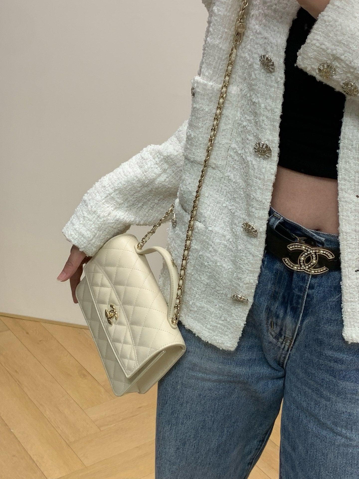 CHANEL 25C Early Spring Lychee Pattern Small Backpack