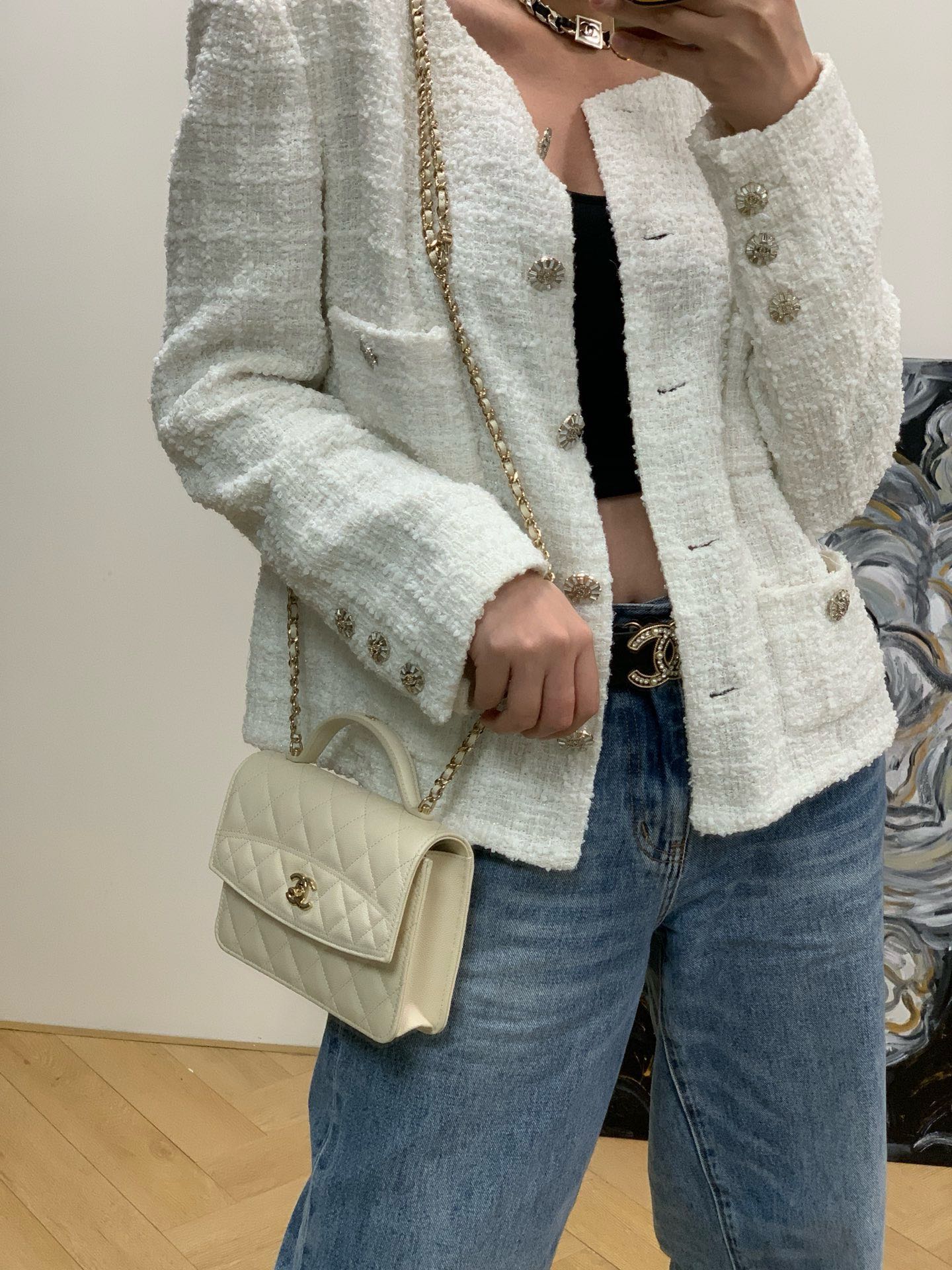 CHANEL 25C Early Spring Lychee Pattern Small Backpack