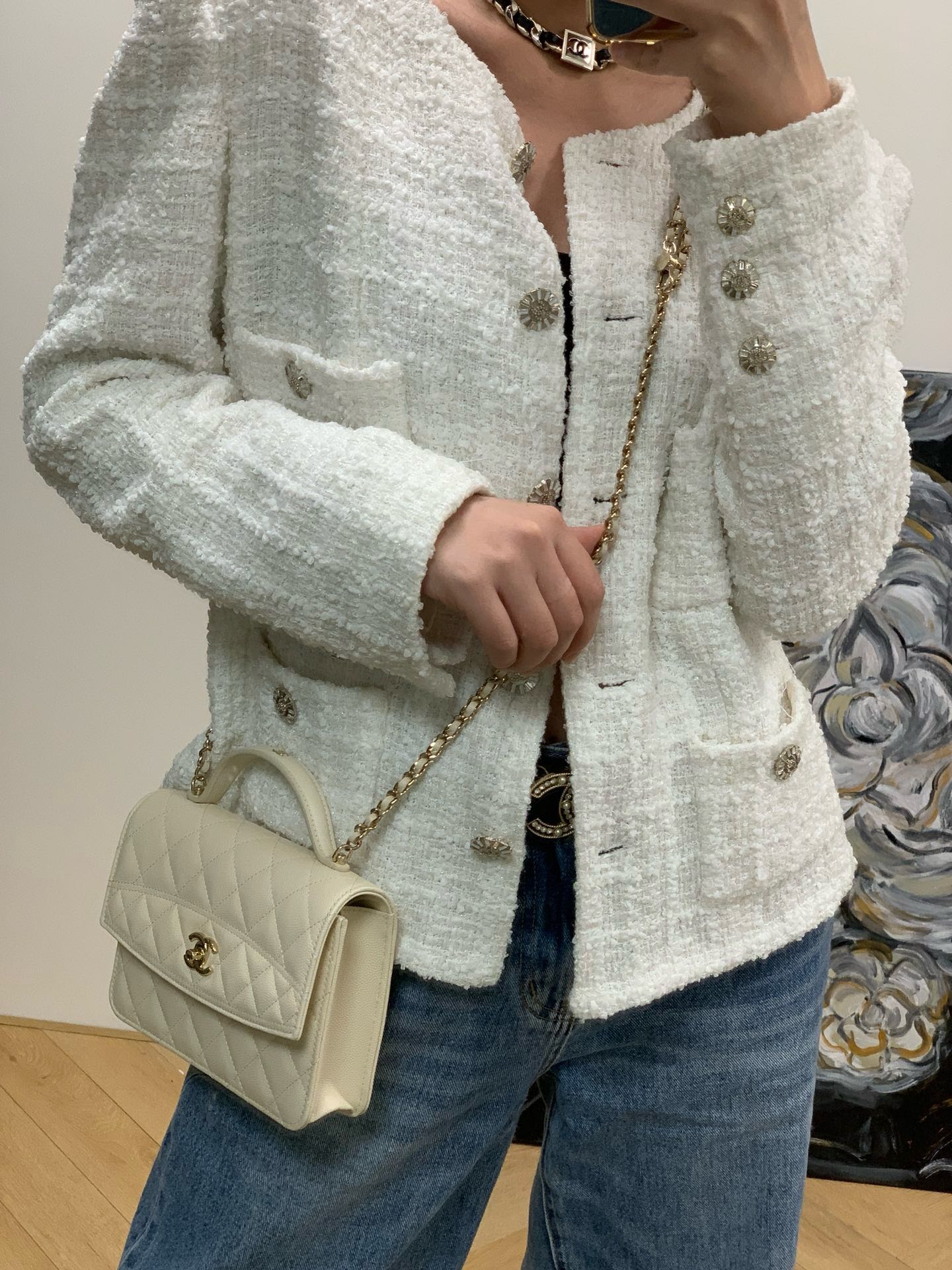 CHANEL 25C Early Spring Lychee Pattern Small Backpack