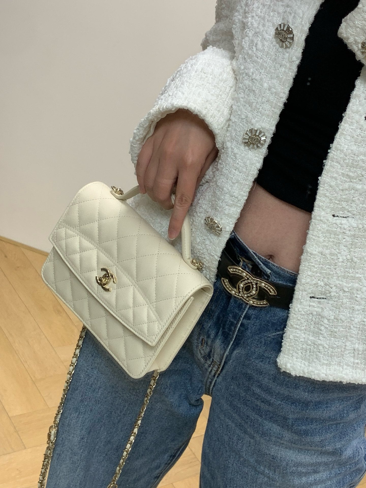 CHANEL 25C Early Spring Lychee Pattern Small Backpack