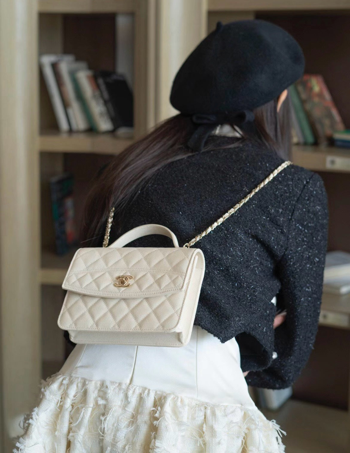 CHANEL 25C Early Spring Lychee Pattern Small Backpack