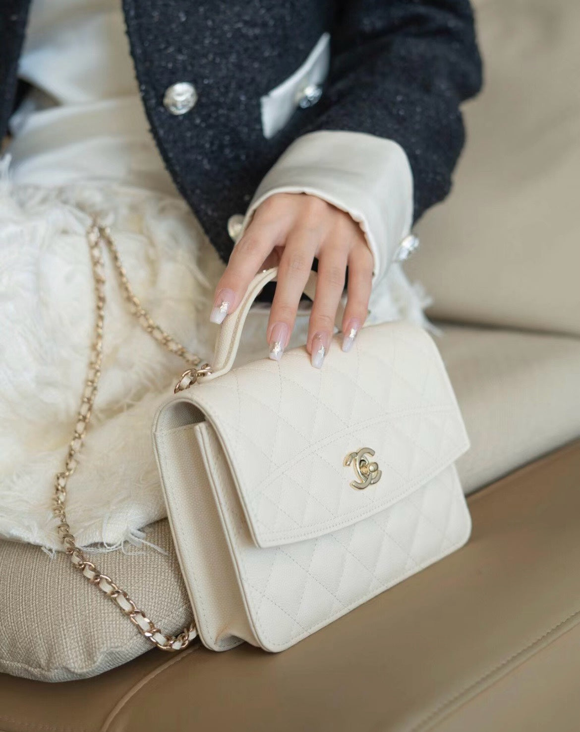 CHANEL 25C Early Spring Lychee Pattern Small Backpack