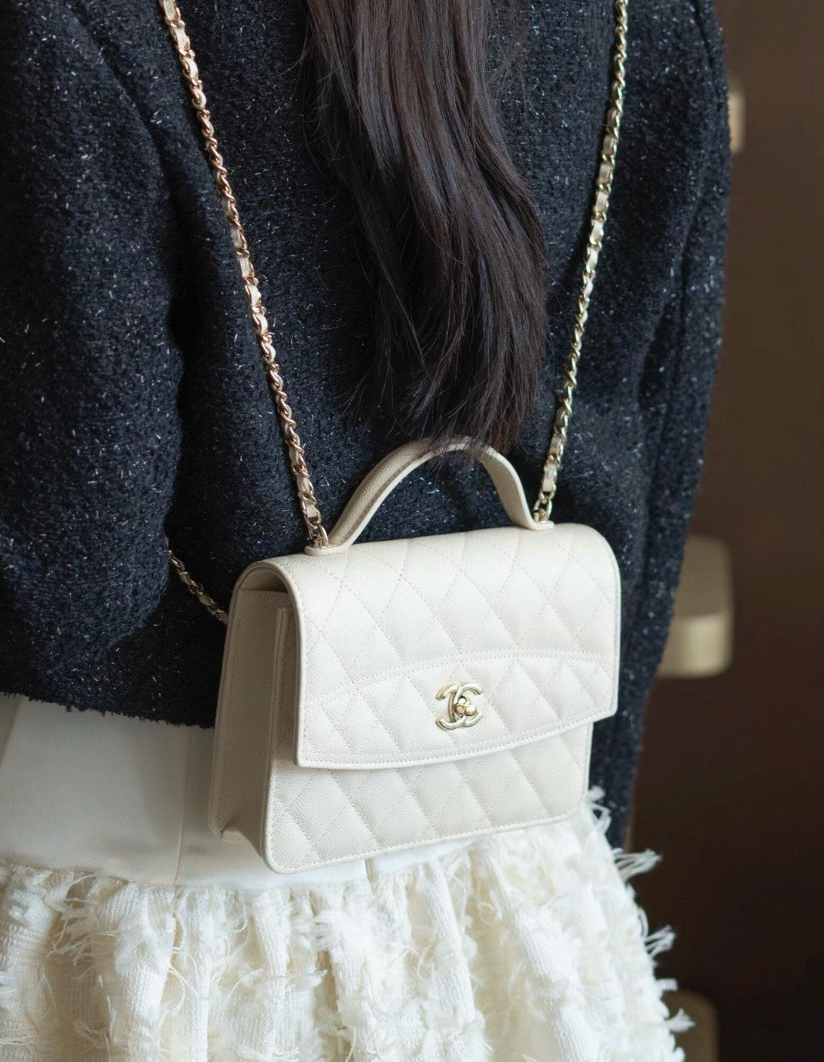 CHANEL 25C Early Spring Lychee Pattern Small Backpack