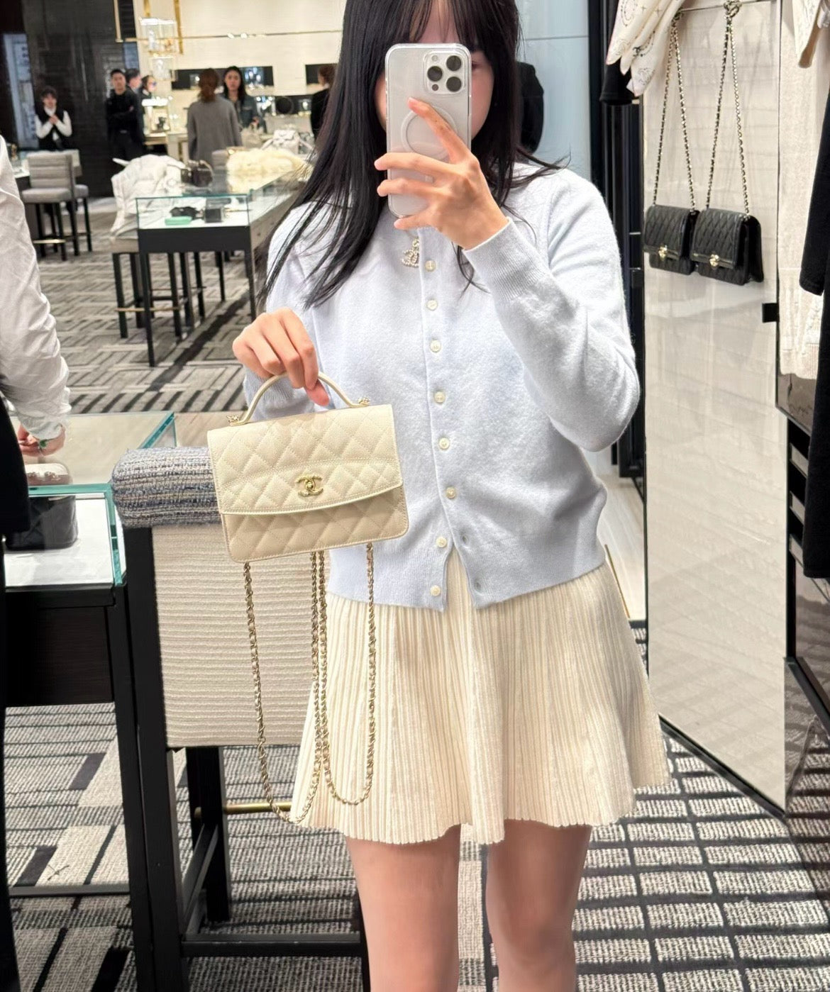 CHANEL 25C Early Spring Lychee Pattern Small Backpack