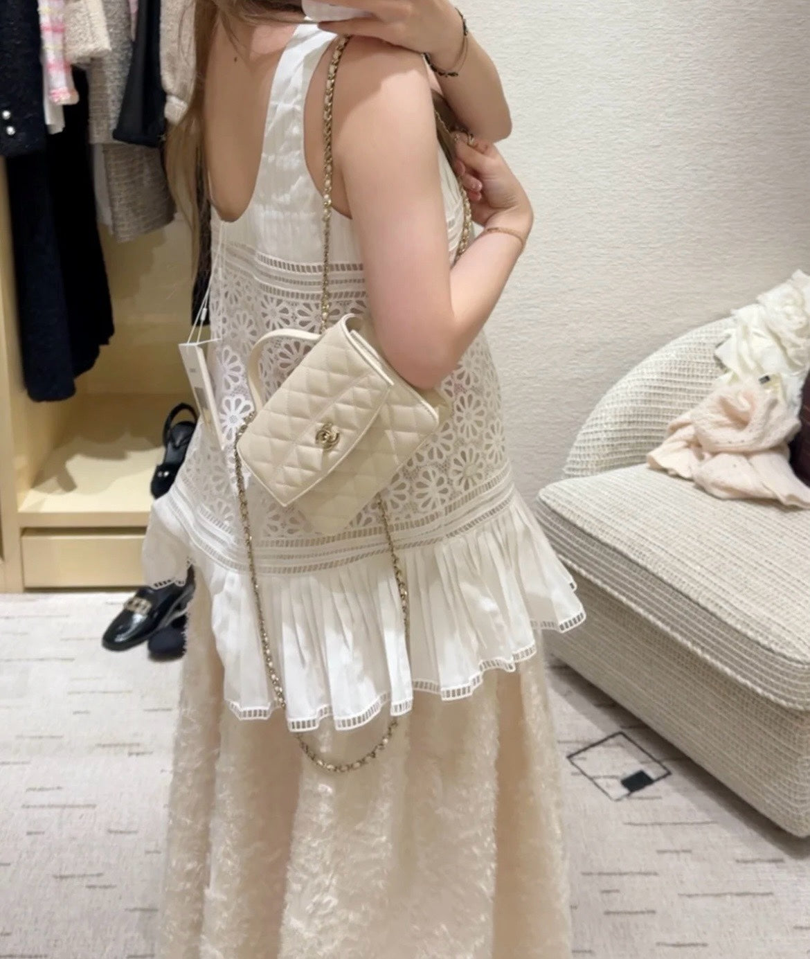 CHANEL 25C Early Spring Lychee Pattern Small Backpack