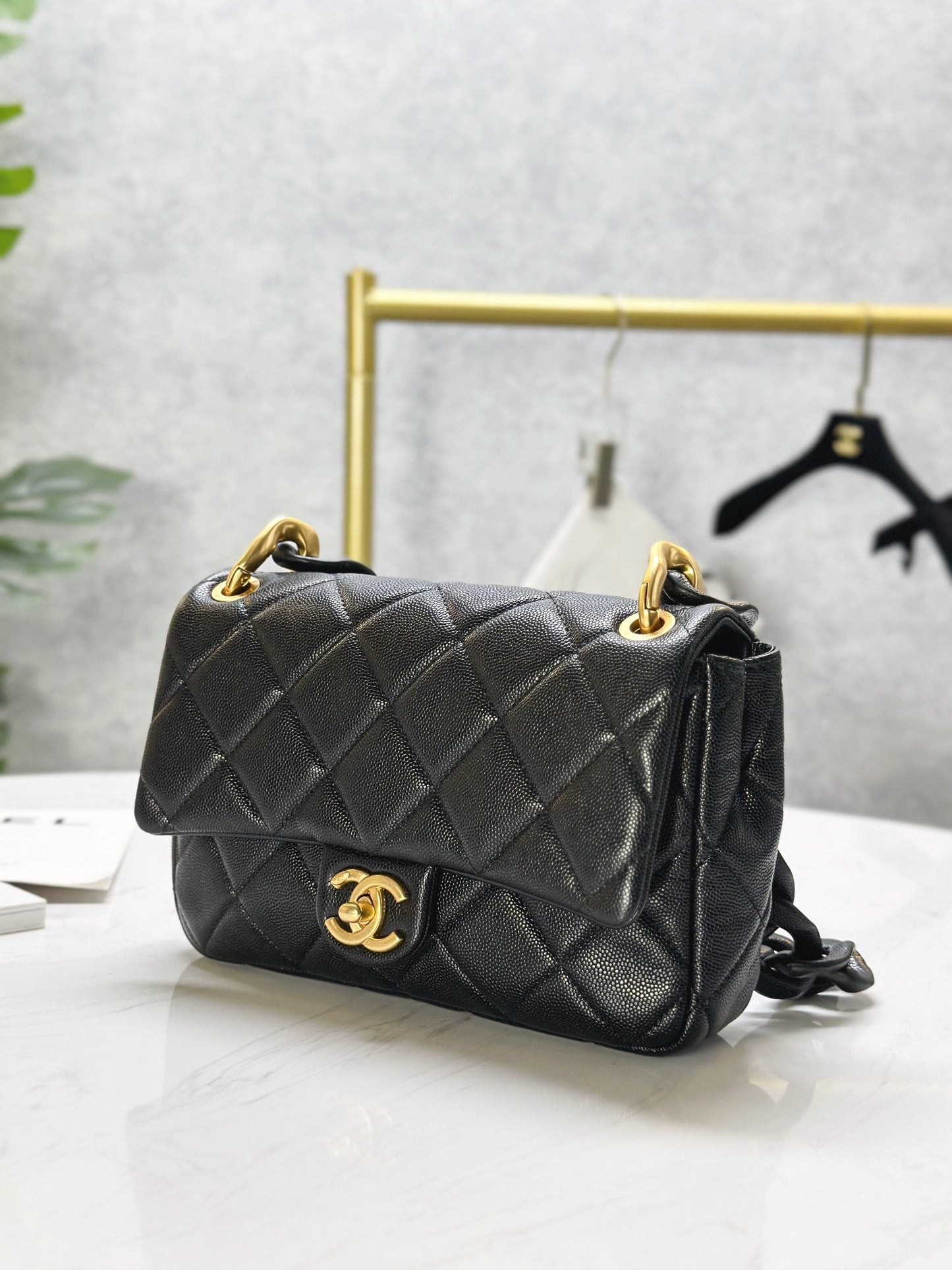 CHANEL 25C Early Spring Lychee Pattern Small Backpack