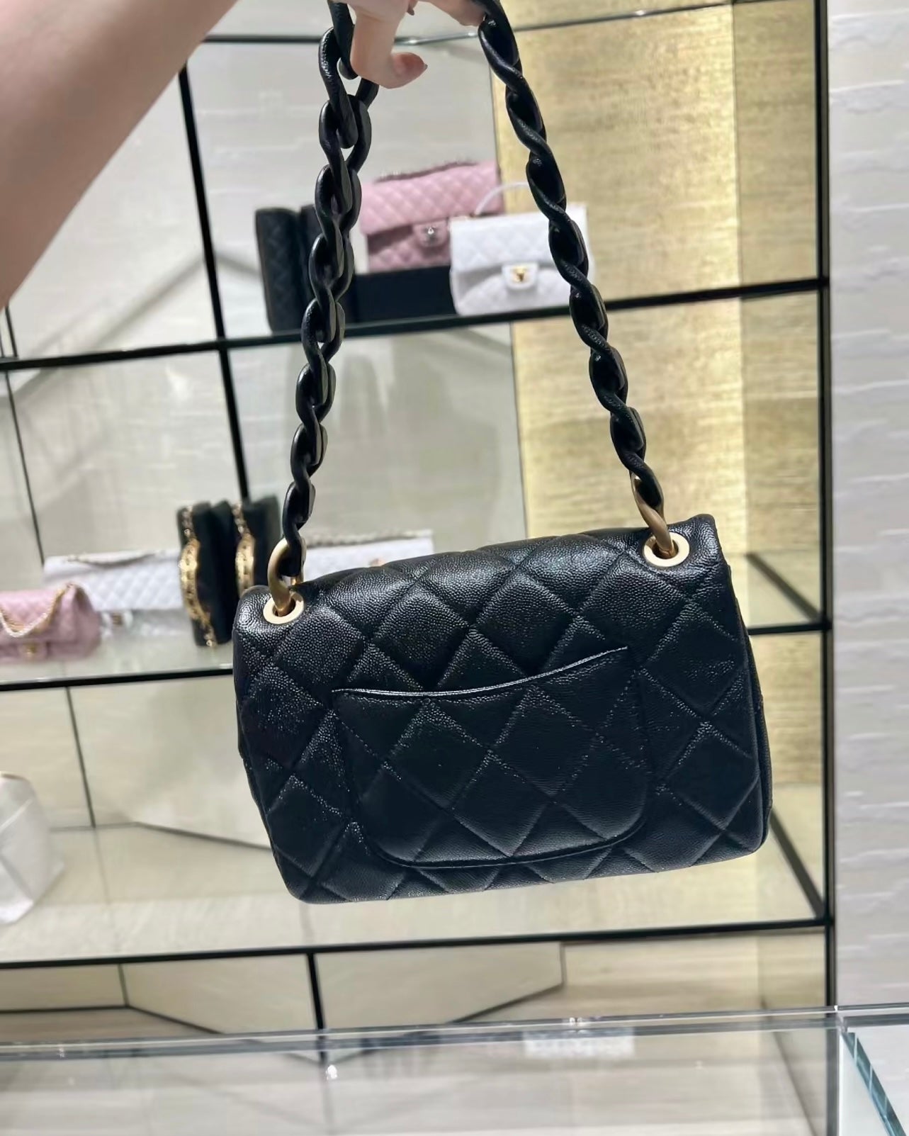CHANEL 25C Early Spring Lychee Pattern Small Backpack