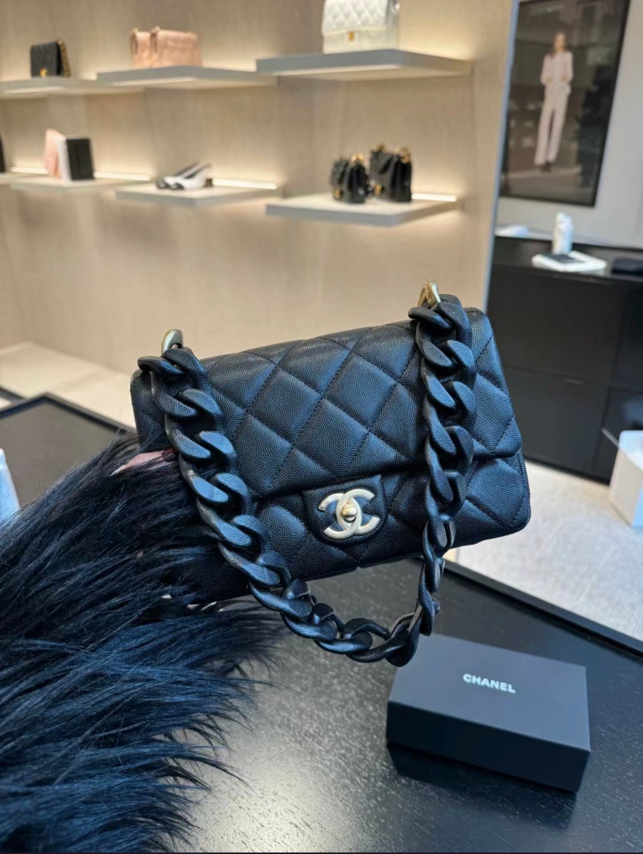 CHANEL 25C Early Spring Lychee Pattern Small Backpack