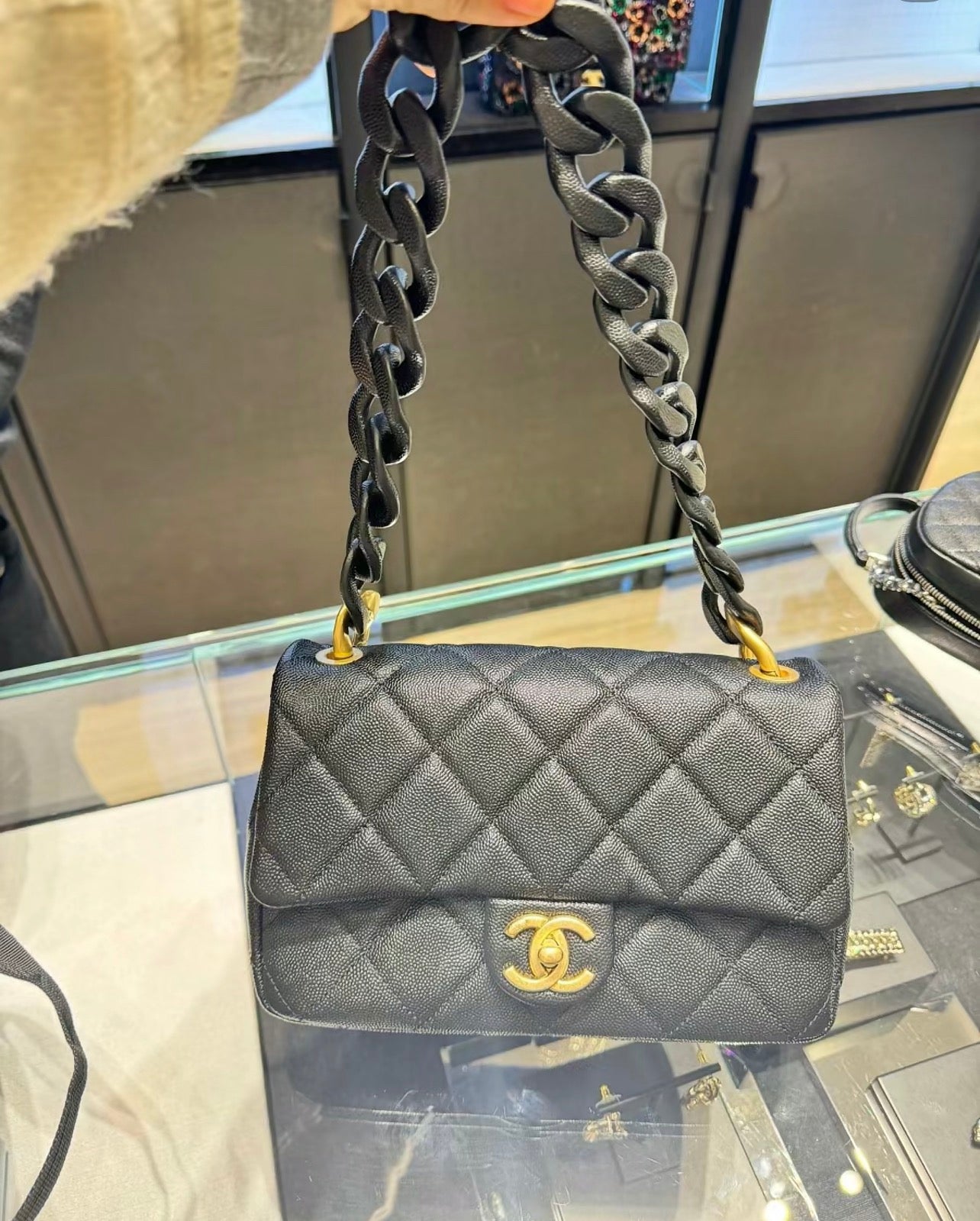 CHANEL 25C Early Spring Lychee Pattern Small Backpack