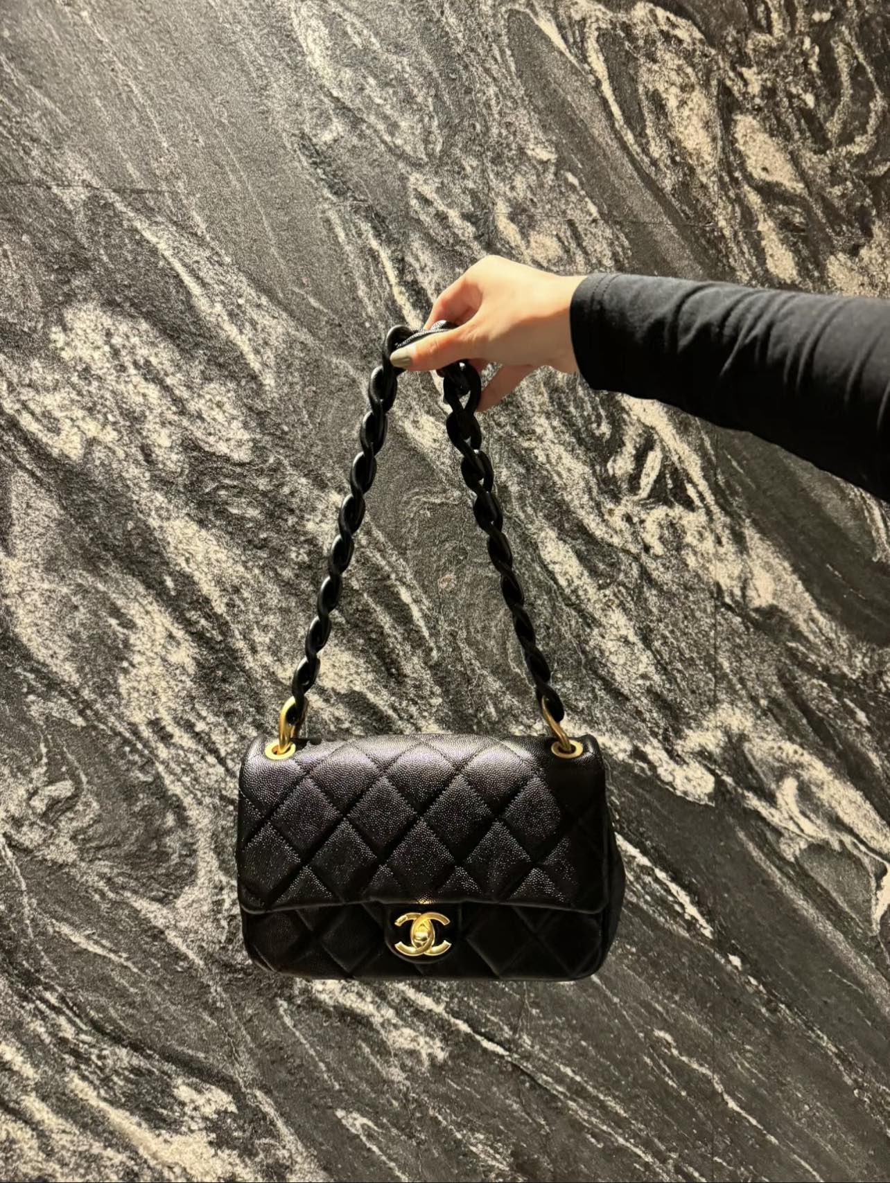 CHANEL 25C Early Spring Lychee Pattern Small Backpack