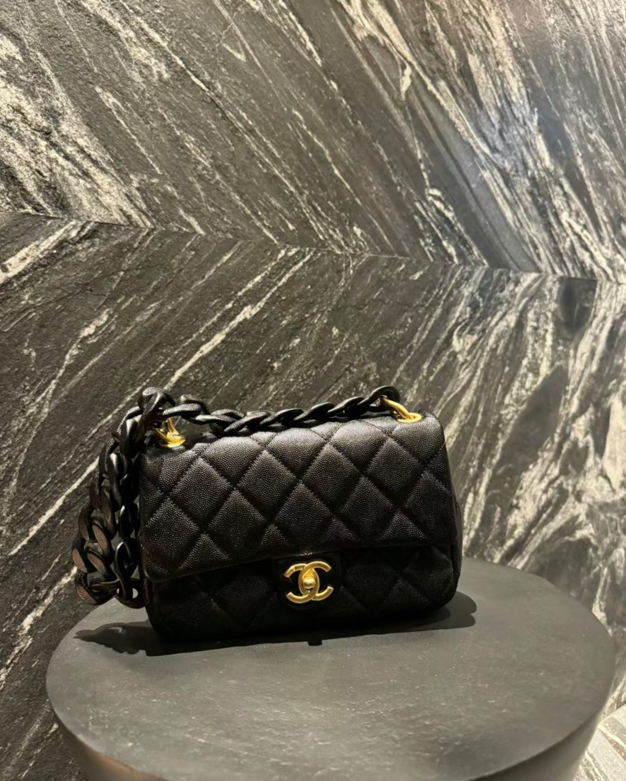 CHANEL 25C Early Spring Lychee Pattern Small Backpack