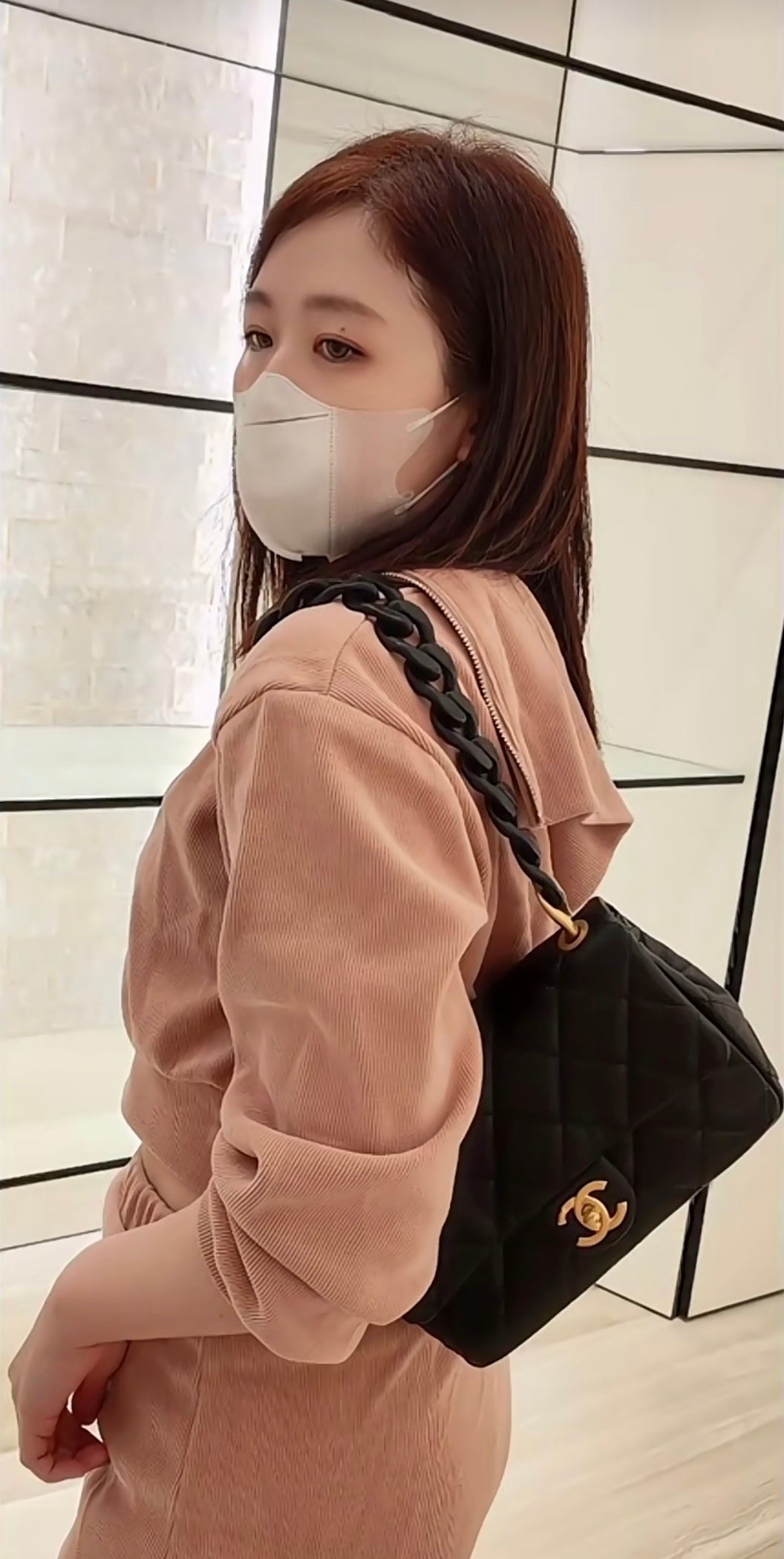 CHANEL 25C Early Spring Lychee Pattern Small Backpack