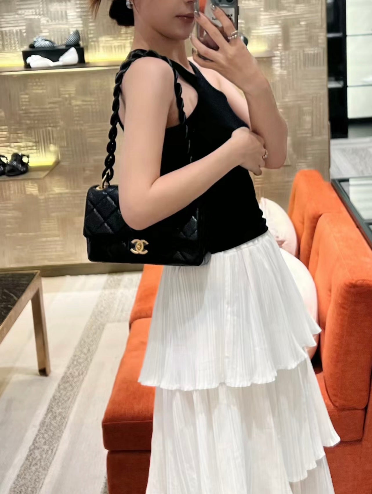 CHANEL 25C Early Spring Lychee Pattern Small Backpack