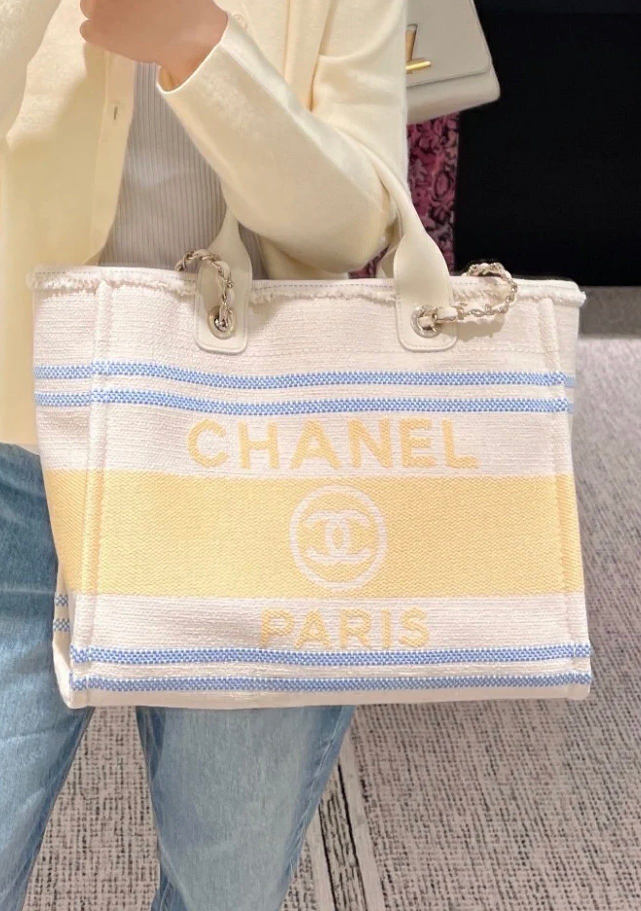24ss newest color beach bag shopping bag