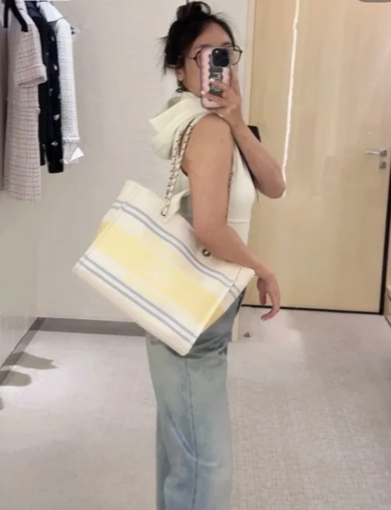 24ss newest color beach bag shopping bag