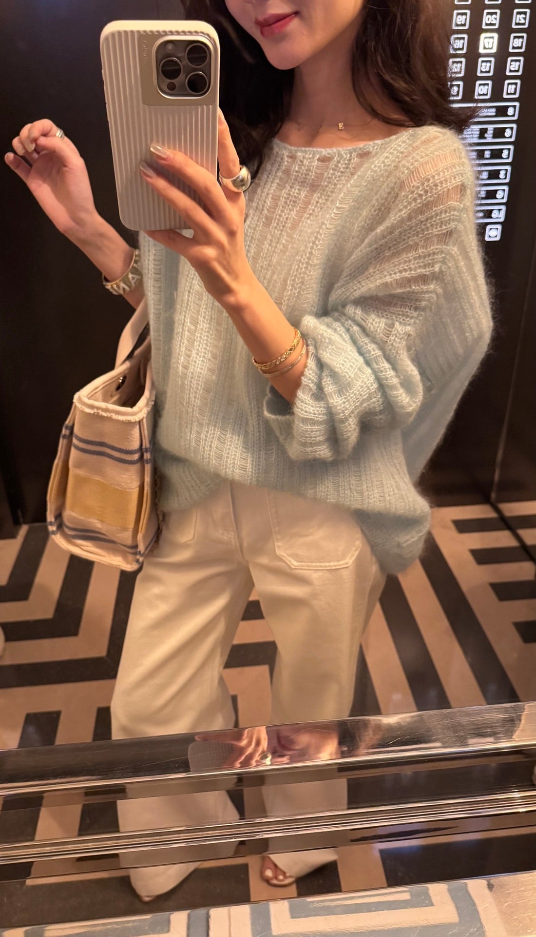 24ss newest color beach bag shopping bag