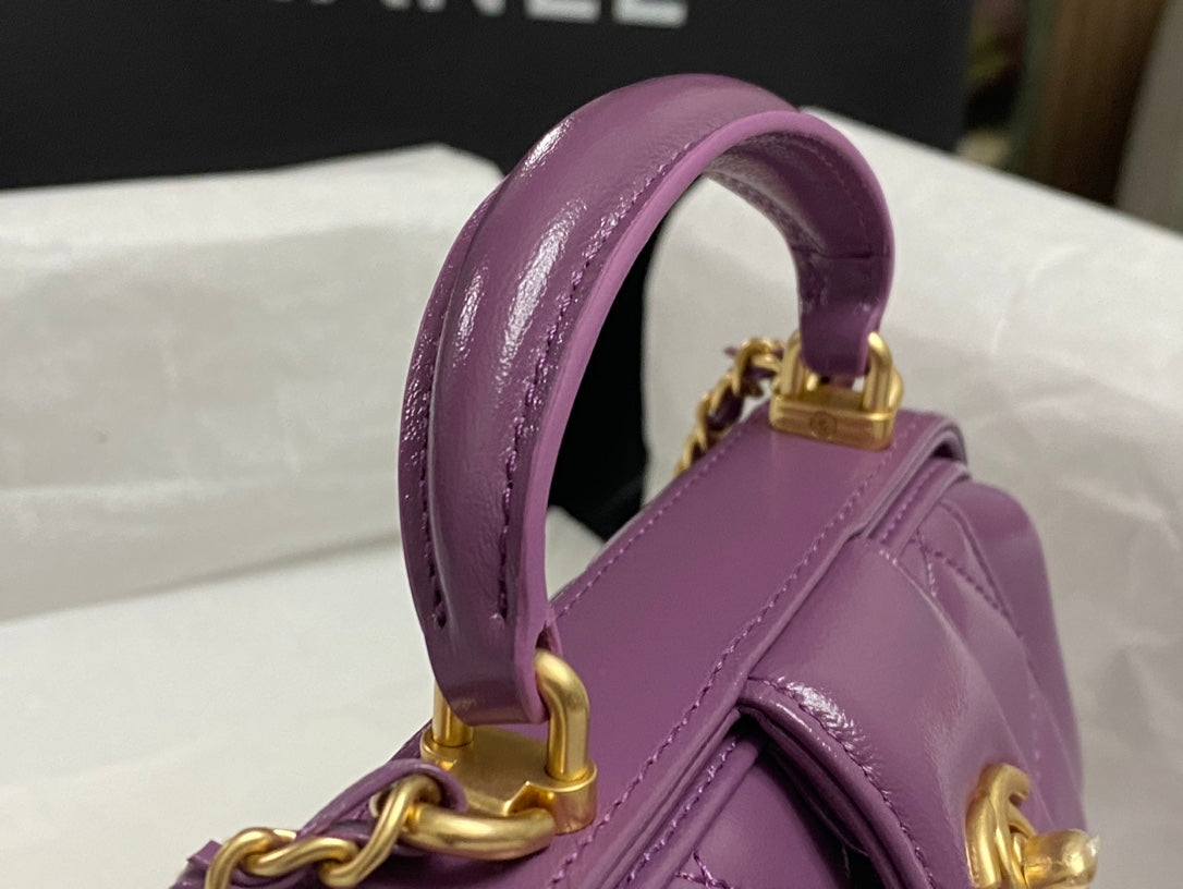 24C New Litchi Flap Shoulder Bag