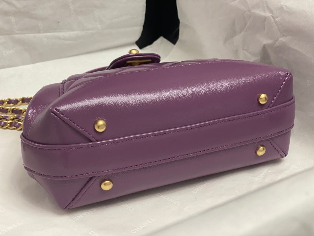 24C New Litchi Flap Shoulder Bag