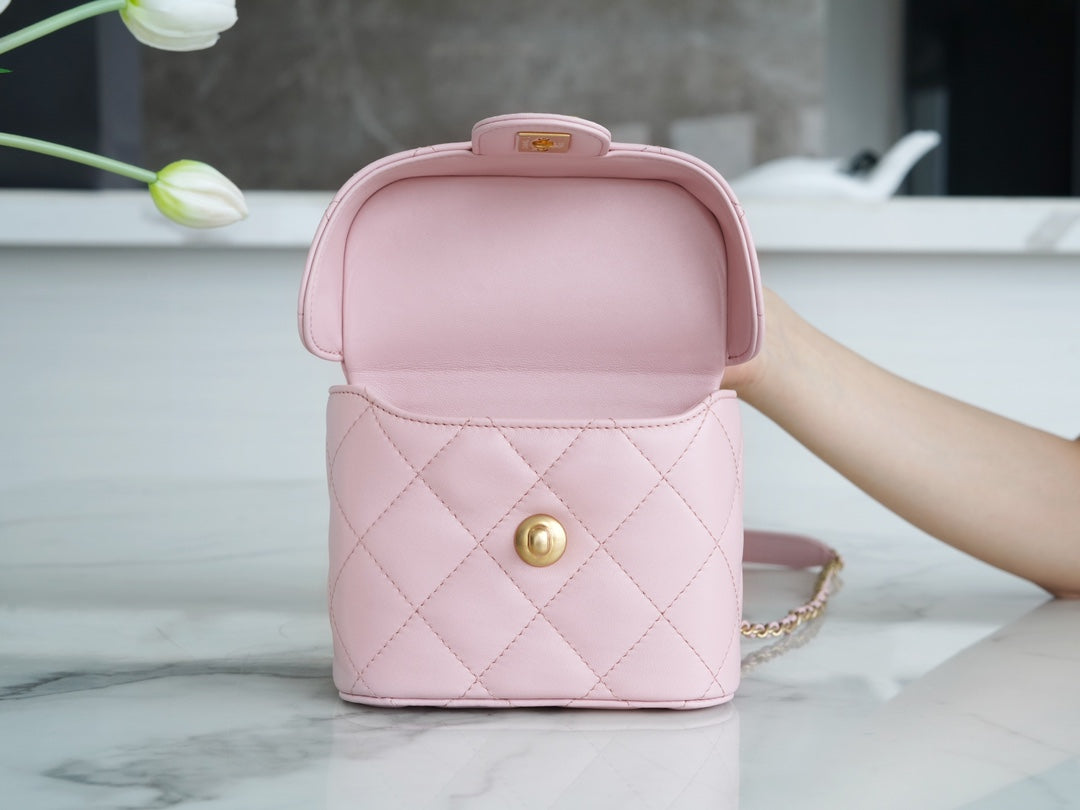 Chanel23s handle cosmetic case bag