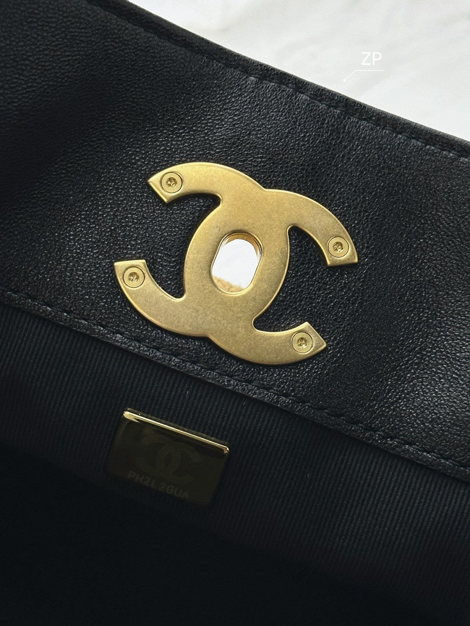 Cowhide double C design large capacity bucket bag
