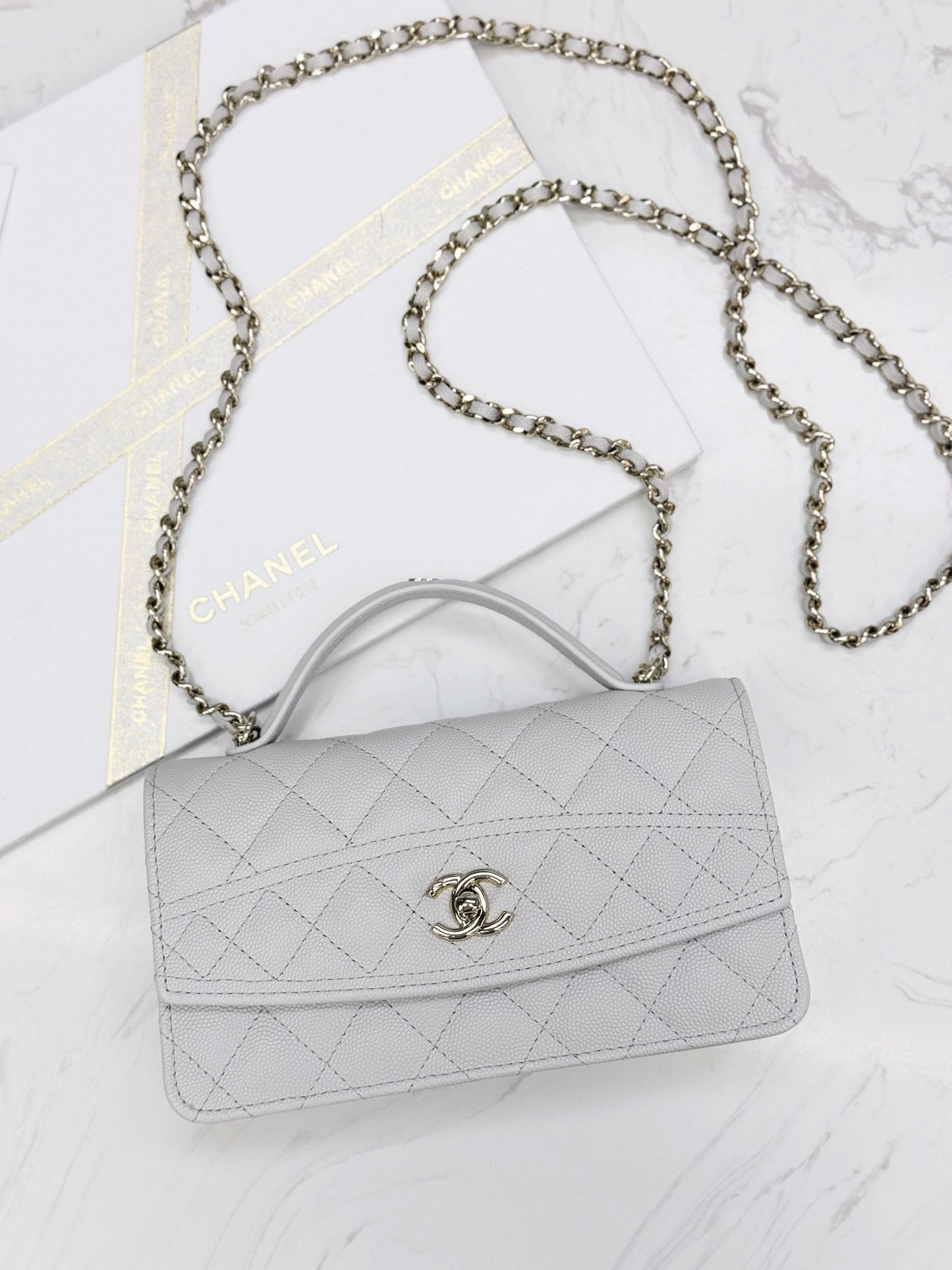 Chanel25C lychee pattern accordion bag