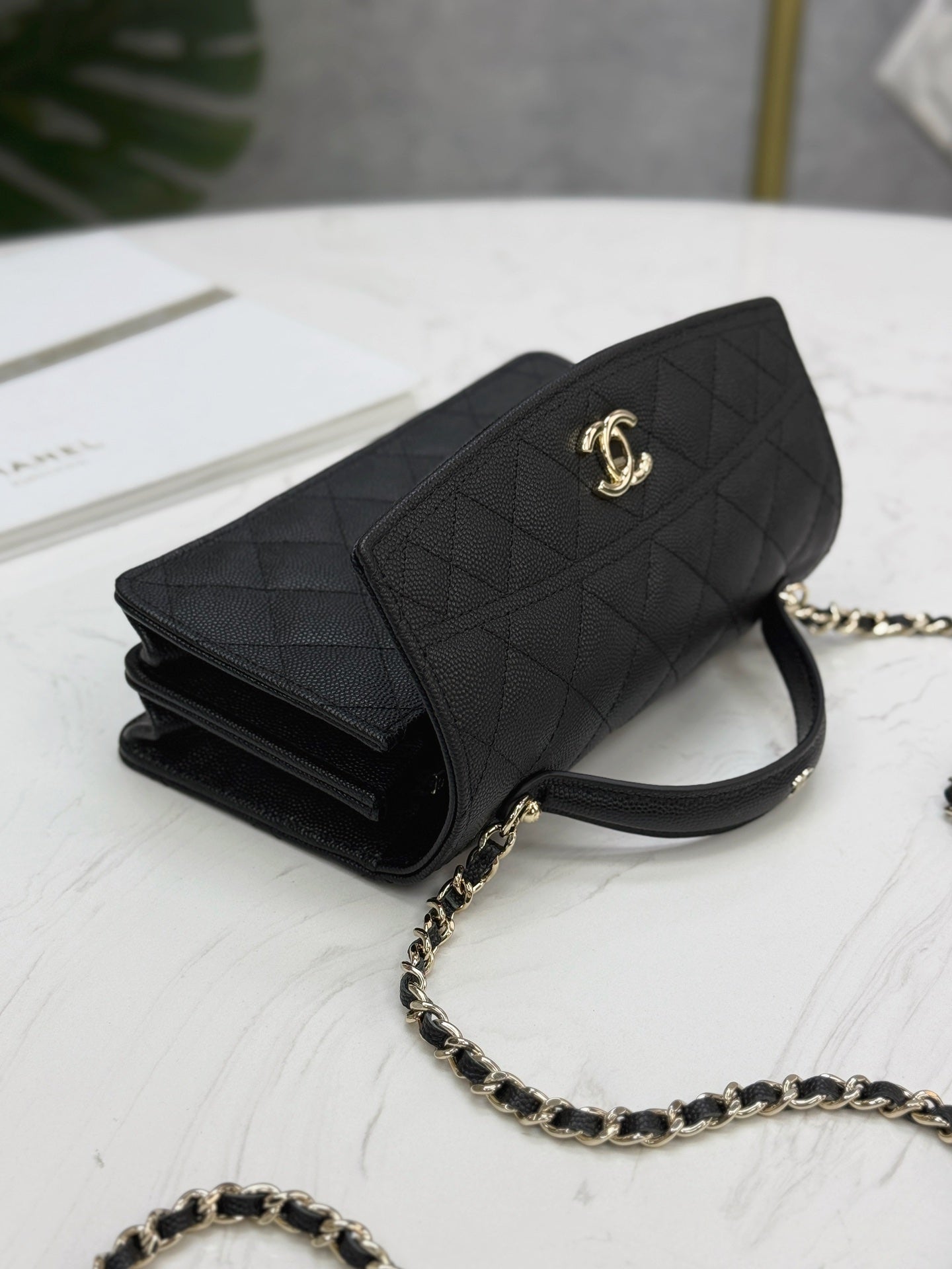 Chanel25C lychee pattern accordion bag