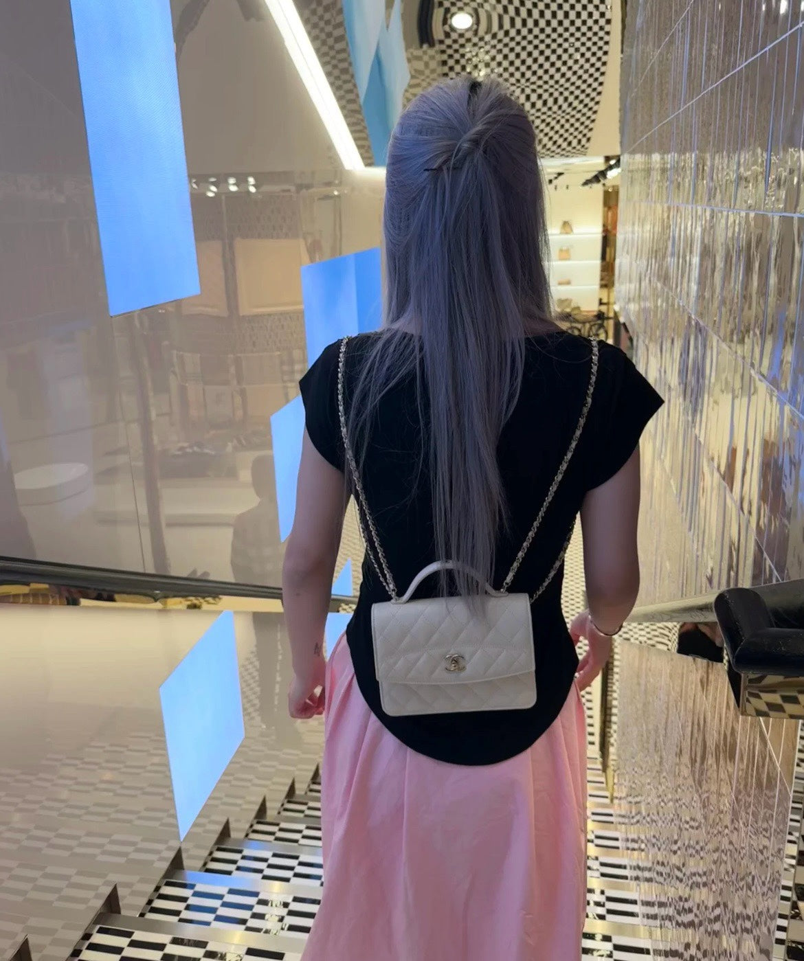 CHANEL 25C Early Spring Lychee Pattern Small Backpack