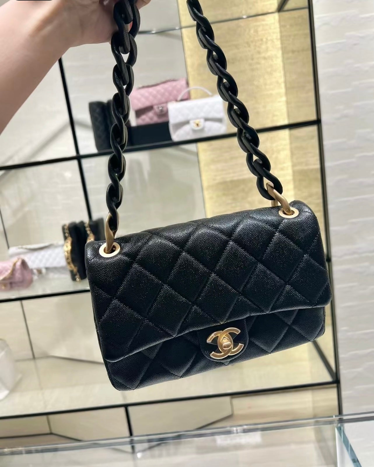 CHANEL 25C Early Spring Lychee Pattern Small Backpack