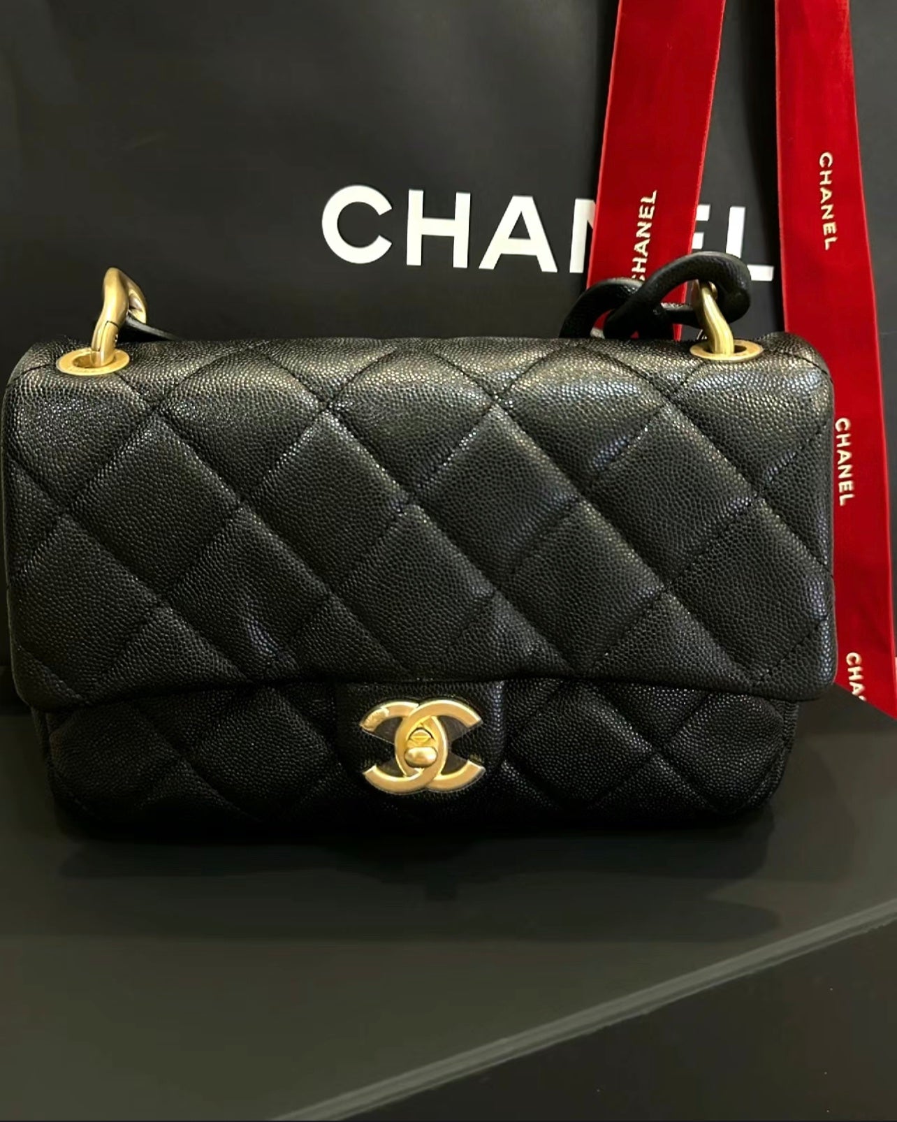 CHANEL 25C Early Spring Lychee Pattern Small Backpack