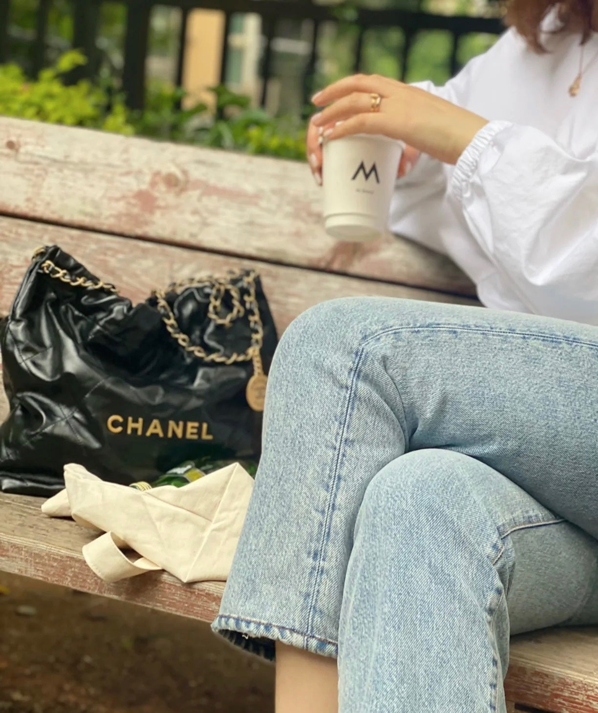 Chanel's new 22S classic diamond quilted and leather chain shoulder strap shopping bag