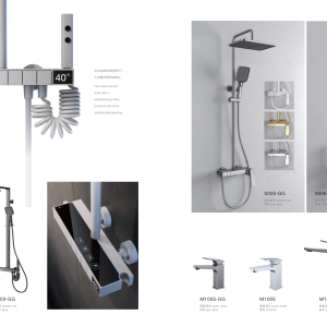 M6003 Smart Shower System with Waterfall Spout, Digital Temperature Display & Piano-Key Controls