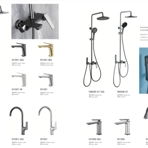 N6006 Series Minimalist Shelf Shower System & Coordinated Geometric Faucet Collection