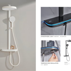Z8 Luxury Thermostatic Shower System with Ambient LED Lighting, Digital Display & 180° Rotary Control